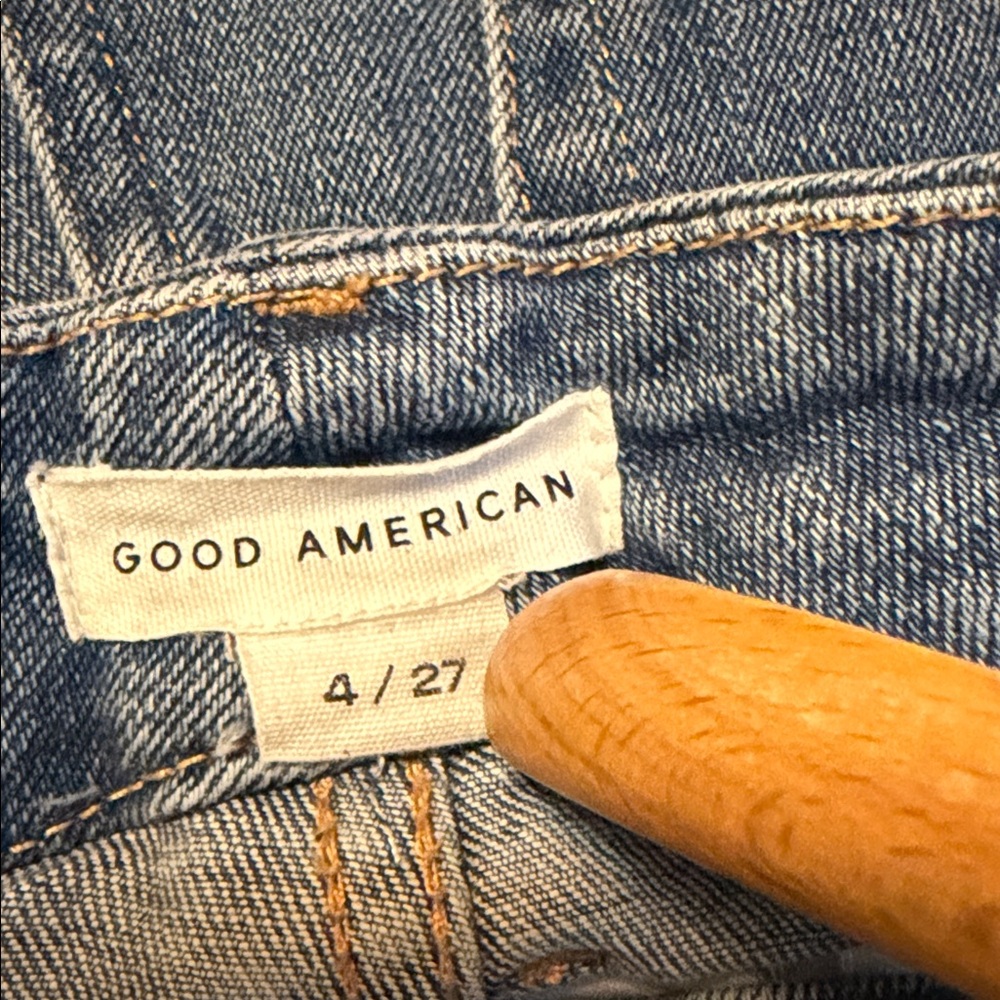 Good American good legs cigarette style GLSPL67T in Blue 842 raw hem ankle Jean - Picture 4 of 6